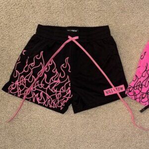 Black and pink Kill Crew shorts size M